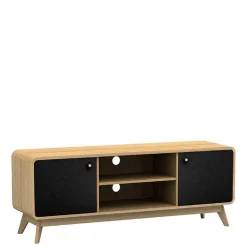 Wohnen Tv & Hifi-Möbel|Lowboards<TV Unterschrank in Schwarz & Eiche Optik - Sondros