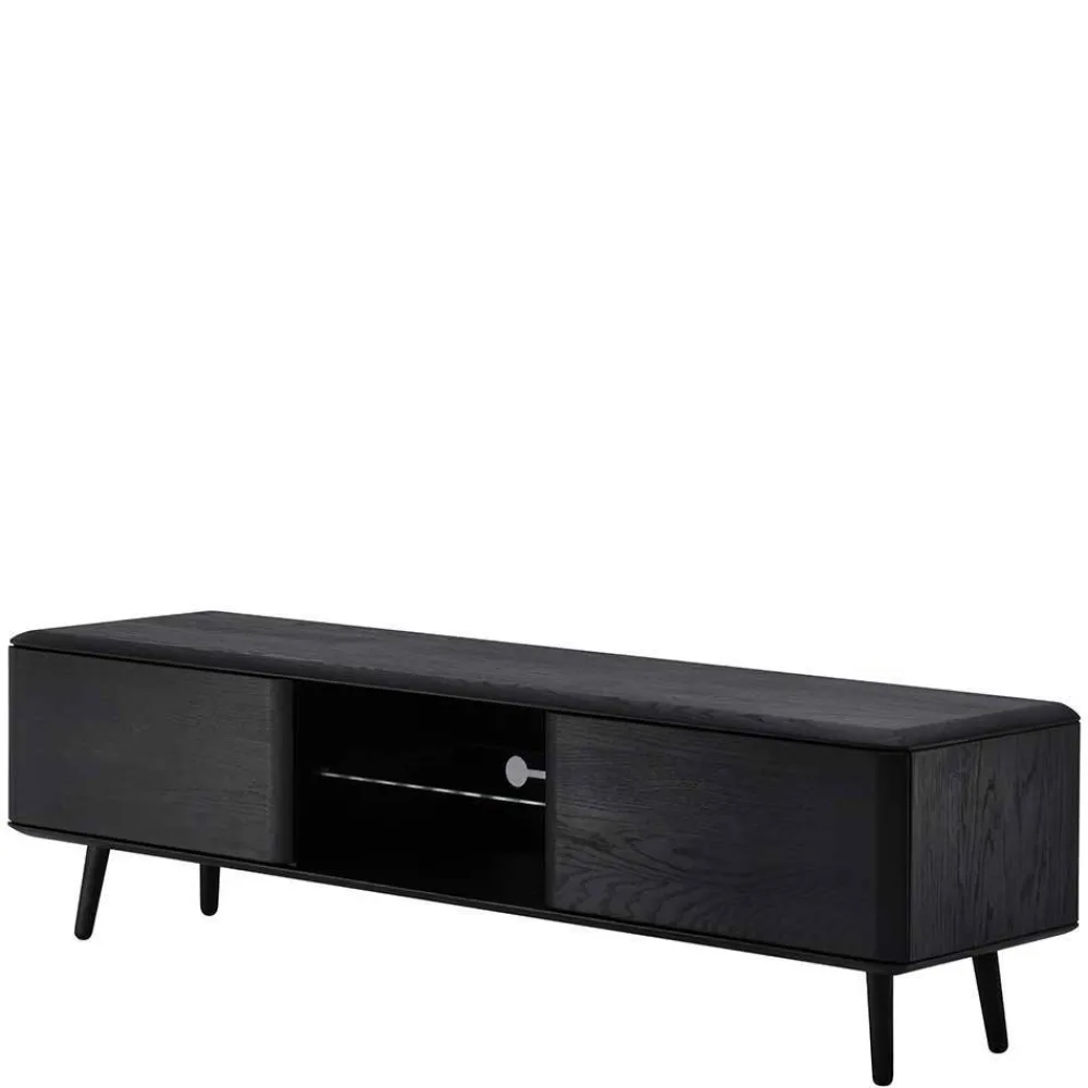 Wohnen Tv & Hifi-Möbel|Lowboards<TV Unterschrank in Schwarz aus Eiche - Arathan