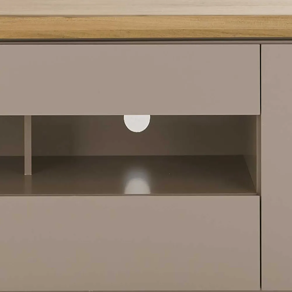 Wohnen Tv & Hifi-Möbel|Lowboards<TV Unterschrank in Taupe & Akazie - Anja
