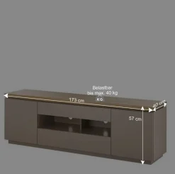 Wohnen Tv & Hifi-Möbel|Lowboards<TV Unterschrank in Taupe & Akazie - Anja