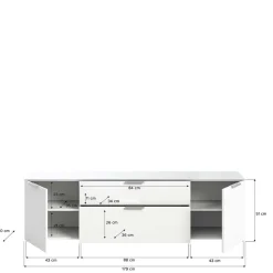 Wohnen Tv & Hifi-Möbel|Lowboards<TV Unterschrank in Weiß - Intiatos