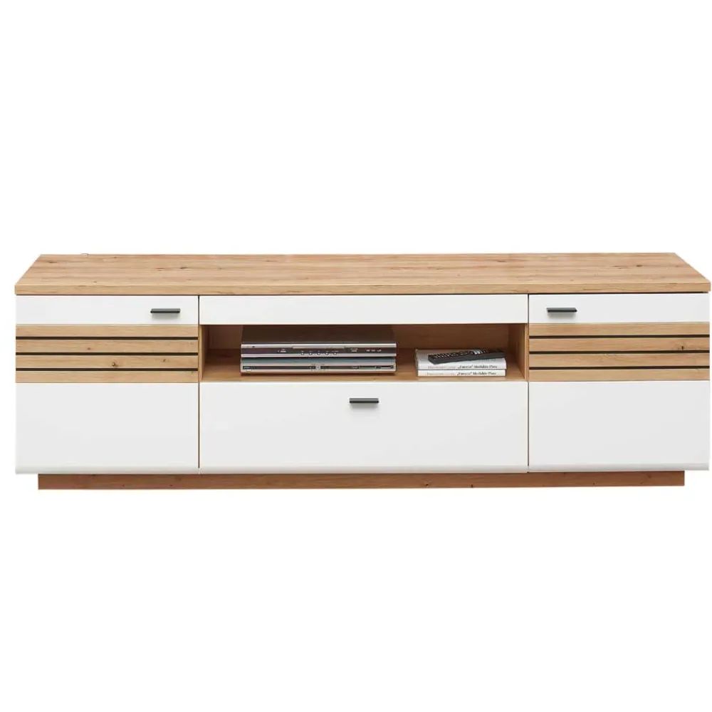 Wohnen Tv & Hifi-Möbel|Lowboards<TV Unterschrank in Weiß und Wildeiche NB - Niam