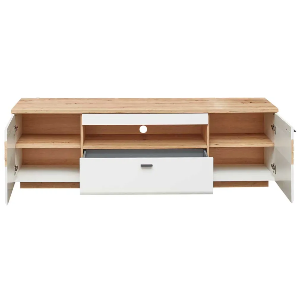 Wohnen Tv & Hifi-Möbel|Lowboards<TV Unterschrank in Weiß und Wildeiche NB - Niam