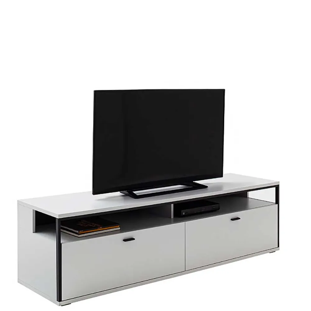 Wohnen Tv & Hifi-Möbel|Lowboards<TV Unterschrank in Weiß und Schwarzgrau - Loazin