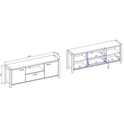Wohnen Tv & Hifi-Möbel|Lowboards<TV Unterschrank mit 1,80 m Breite - Zavorra