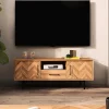 Wohnen Tv & Hifi-Möbel|Lowboards<TV Unterschrank mit Fischgrät Design Türen - Kerfa