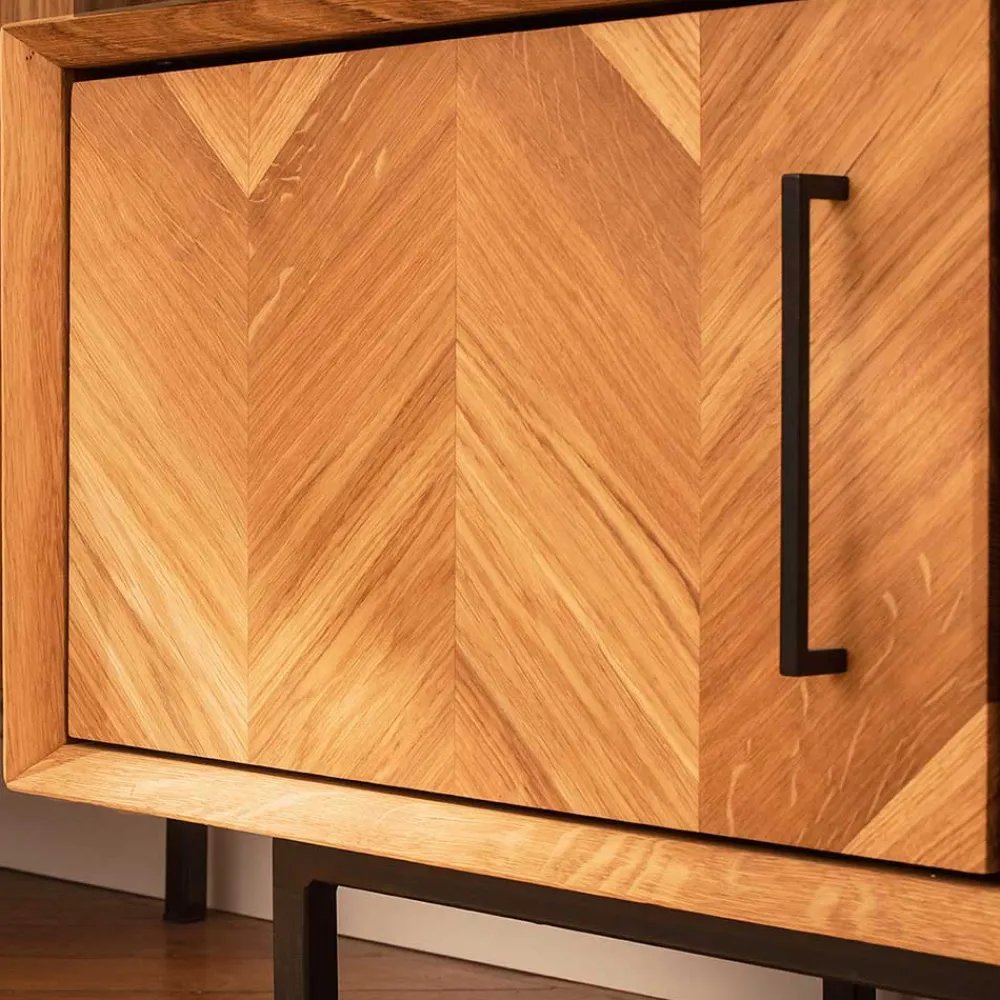 Wohnen Tv & Hifi-Möbel|Lowboards<TV Unterschrank mit Fischgrät Design Türen - Kerfa