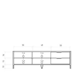 Wohnen Tv & Hifi-Möbel|Lowboards<TV Unterschrank mit vier Fächern und zwei Schubladen - Laida