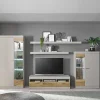 Wohnen Wohnwände<TV Wohnwand in Hellgrau & Zinneiche - Lioscas (fünfteilig)