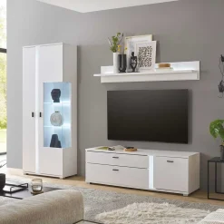 Wohnen Wohnwände<TV Wohnwand Kombi mit Licht - Tirol (dreiteilig)