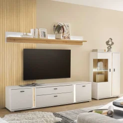 Wohnen Wohnwände<TV Wohnwand Möbel Kombi - Racelyn (dreiteilig)