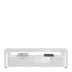 Wohnen Wohnwände<TV Wohnwand Möbel mit LED Set - Gomata (vierteilig)
