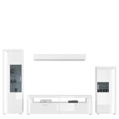 Wohnen Wohnwände<TV Wohnwand Möbel mit LED Set - Gomata (vierteilig)