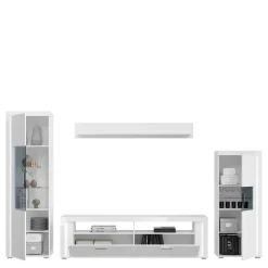 Wohnen Wohnwände<TV Wohnwand Möbel mit LED Set - Gomata (vierteilig)