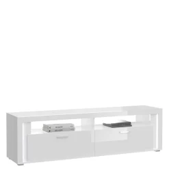 Wohnen Wohnwände<TV Wohnwand Möbel mit LED Set - Gomata (vierteilig)