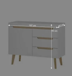 Wohnen Wohnwände<TV Wohnwand Möbelset im Skandi Style - Ginko (vierteilig)