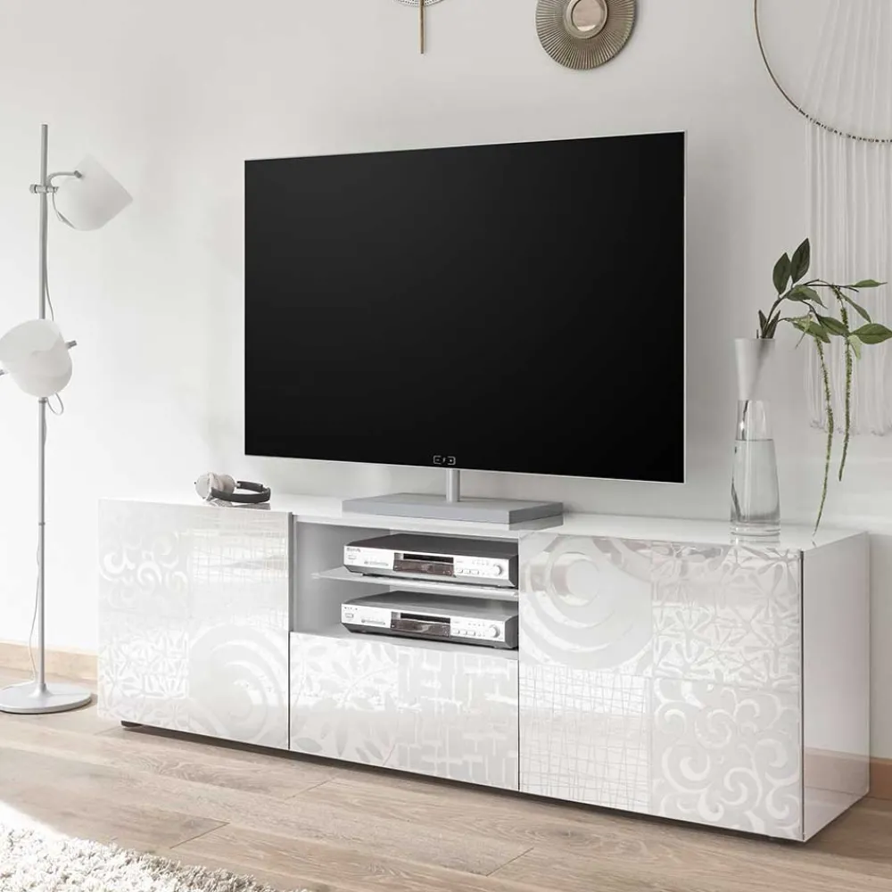 Wohnen Wohnwände<TV Wohnwand Schränke in Weiß - Vascaub (dreiteilig)