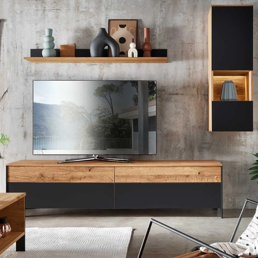 Wohnen Wohnwände<TV Wohnwandmöbel modern - Viligrana (dreiteilig)