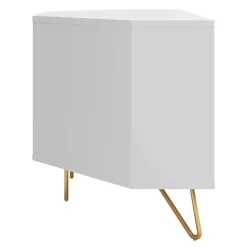 Wohnen Tv & Hifi-Möbel|Lowboards<TV-Board für die Ecke in Weiß & Gold - Patinca