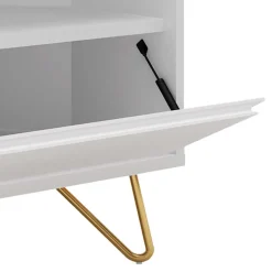 Wohnen Tv & Hifi-Möbel|Lowboards<TV-Board für die Ecke in Weiß & Gold - Patinca