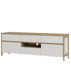 Wohnen Tv & Hifi-Möbel|Lowboards<TV-Board in Weiß und Eiche Dekor - Ovidio
