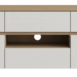 Wohnen Tv & Hifi-Möbel|Lowboards<TV-Board in Weiß und Eiche Dekor - Ovidio