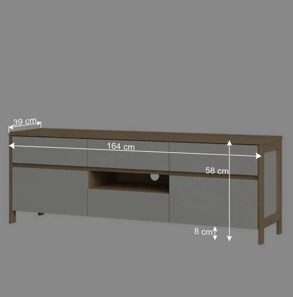 Wohnen Tv & Hifi-Möbel|Lowboards<TV-Board in Weiß und Eiche Dekor - Ovidio