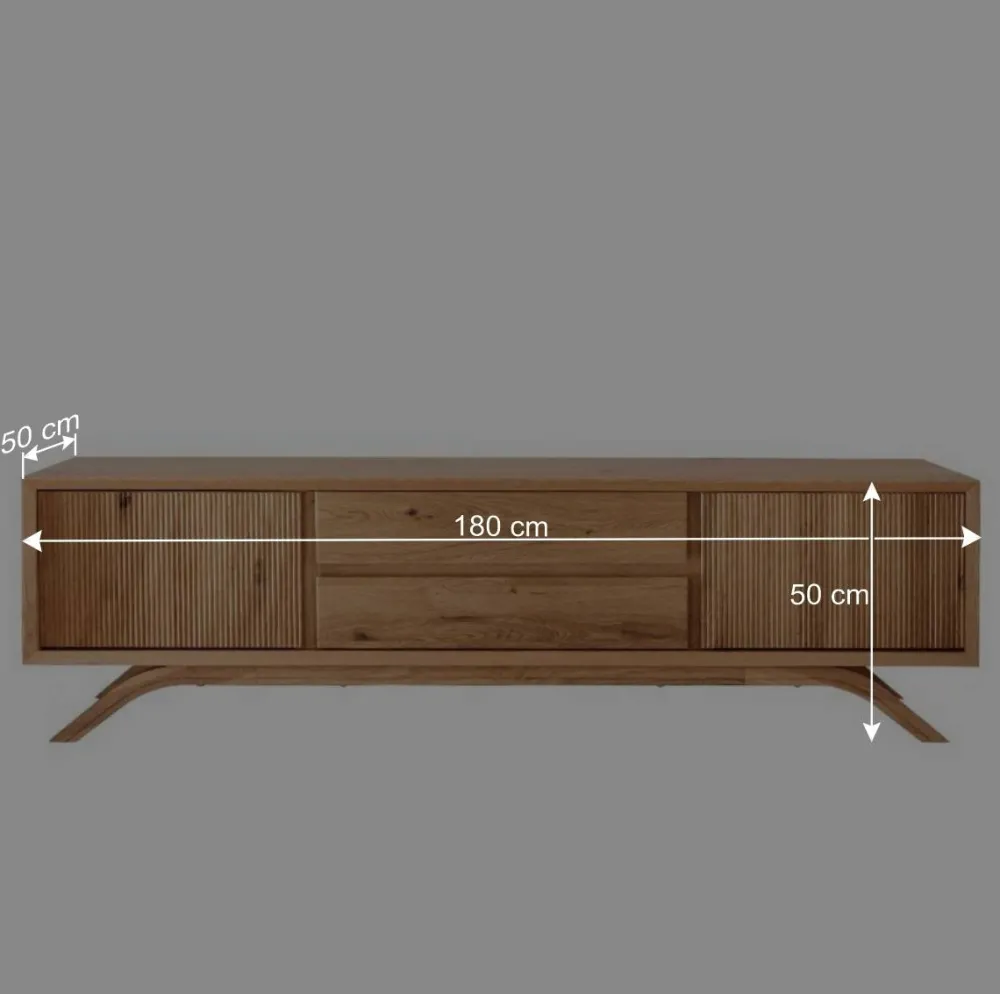 Wohnen Tv & Hifi-Möbel|Lowboards<TV-Kommode aus Wildeiche Massivholz - Fredellia