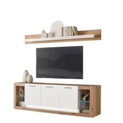 Wohnen Wohnwände<TV-Lowboard & Wandboard Set - Adejano (zweiteilig)