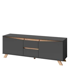 Wohnen Tv & Hifi-Möbel|Lowboards<TV-Lowboard in Anthrazit mit Wildeiche - Operatiu