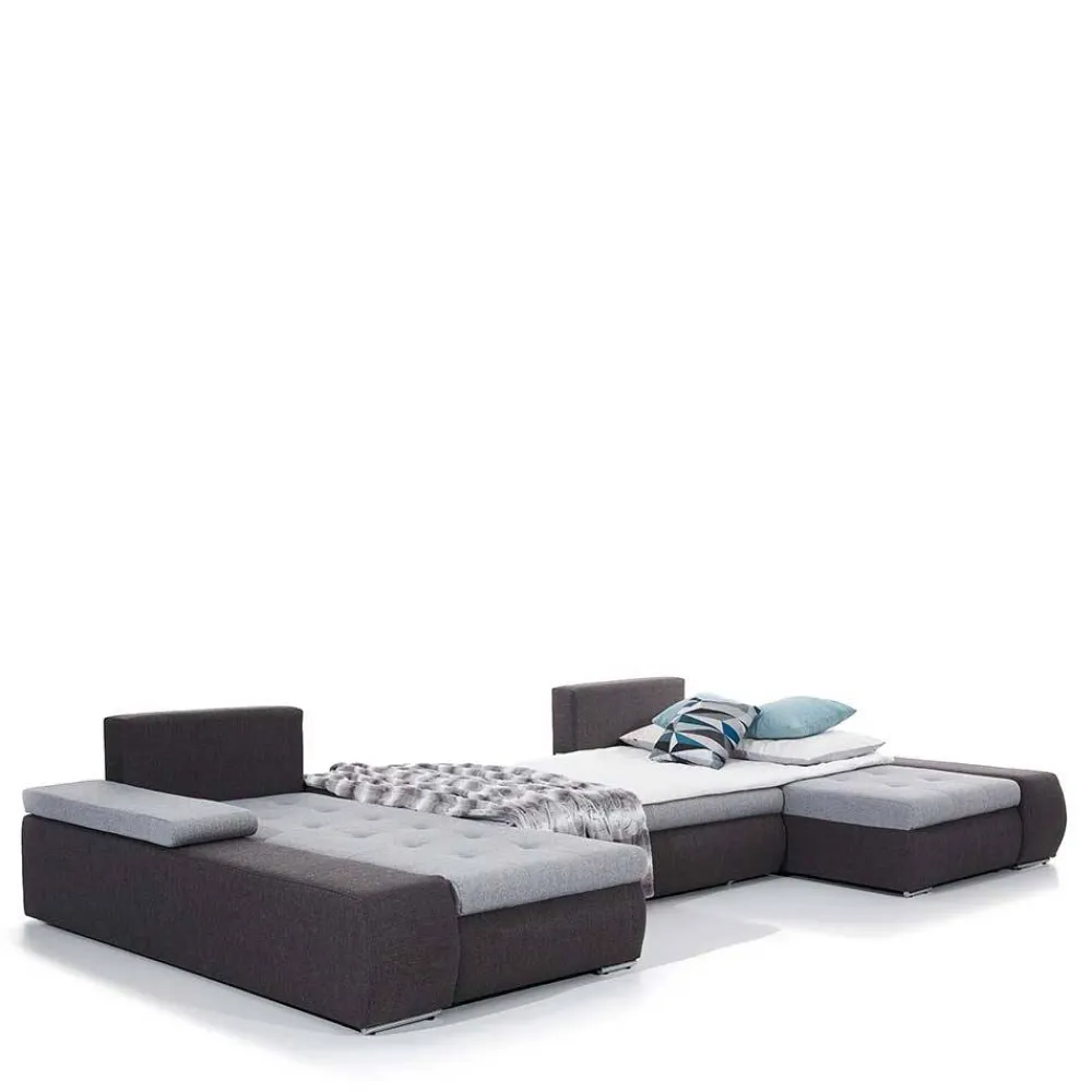 Wohnen Sofas<U-Design Wohnlandschaft in Beige und Ocker - Gravura