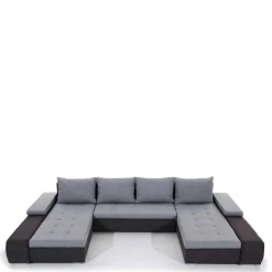 Wohnen Sofas<U-Design Wohnlandschaft in Dunkelgrau und Weiß - Alfonosso