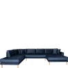 Wohnen Sofas<U-Form Wohnlandschaft in Dunkelblau Samt - Martinos