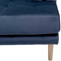 Wohnen Sofas<U-Form Wohnlandschaft in Dunkelblau Samt - Martinos