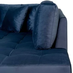 Wohnen Sofas<U-Form Wohnlandschaft in Dunkelblau Samt - Martinos
