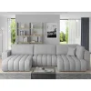 Wohnen Sofas<U-Form Wohnlandschaft in Hellgrau Chenille - Vapposia