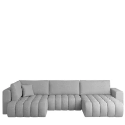 Wohnen Sofas<U-Form Wohnlandschaft in Hellgrau Chenille - Vapposia