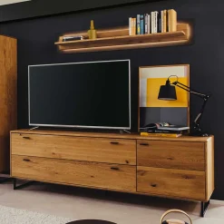 Wohnen Tv & Hifi-Möbel<Unterschrank für Fernseher mit zwei Schubladen & Tür - Flacona