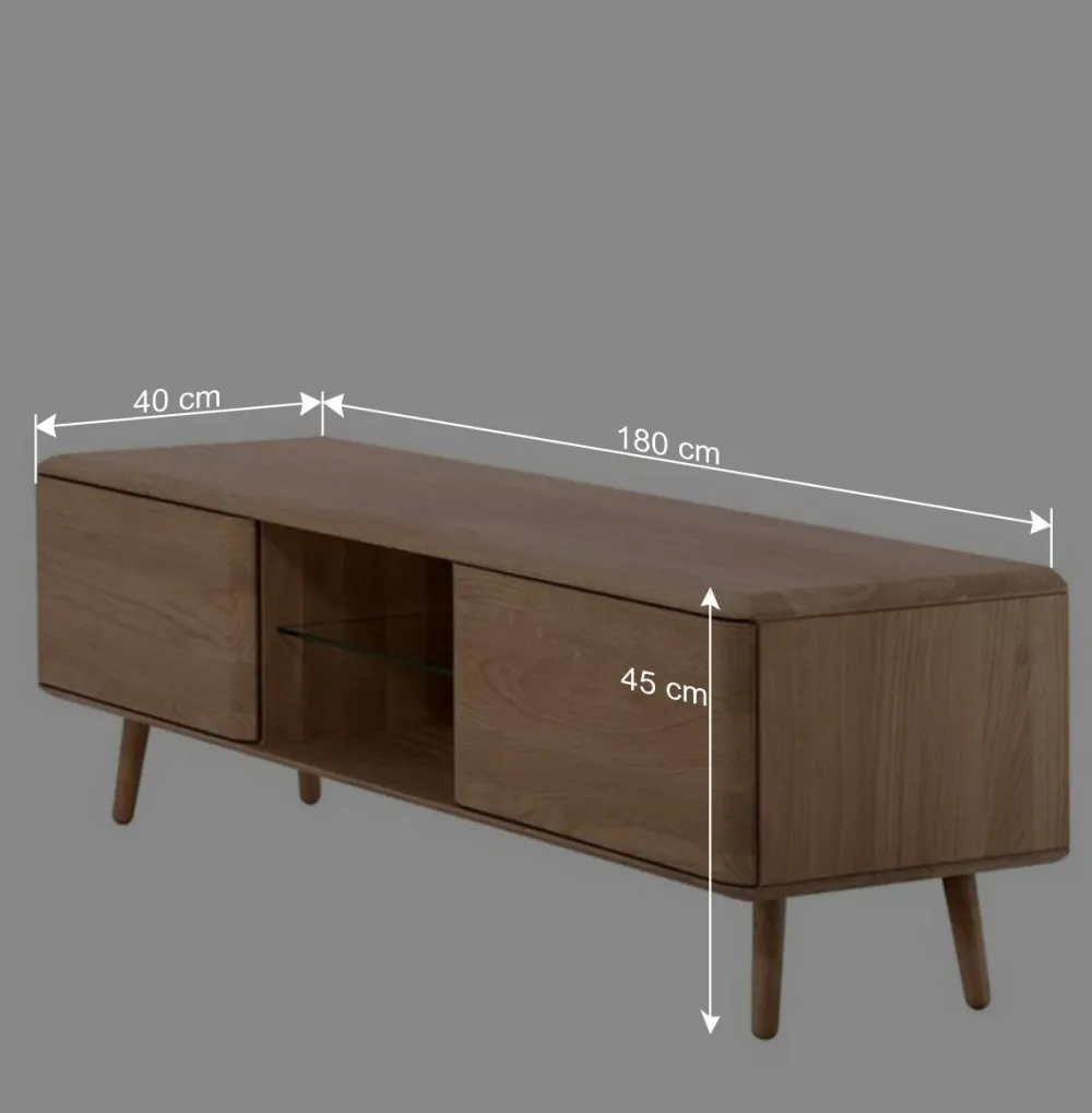 Wohnen Tv & Hifi-Möbel|Lowboards<Unterschrank für Fernseher aus Eiche Bianco - Bakaras