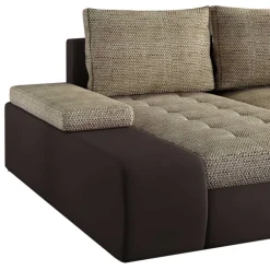 Wohnen Sofas<U-Schlafcouch in Beige und Dunkelbraun - Driften