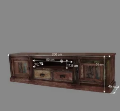 Wohnen Tv & Hifi-Möbel|Lowboards<Used Look TV Board aus Altholz Jamaica im Shabby Chic