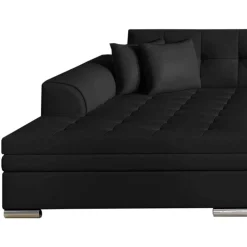Wohnen Sofas<U-Sofa in Schwarz Kunstlederbezug - Bekasi