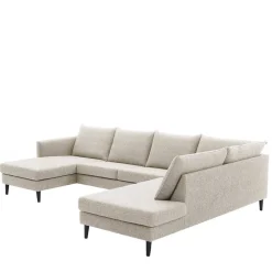 Wohnen Sofas<U-Sofa Wohnlandschaft in Creme - Bentema