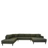 Wohnen Sofas<U-Wohnlandschaft aus Webstoff Olivgrün - Plodi