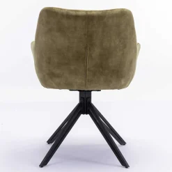 Wohnen Stühle<Velours Armlehnenstuhl in Oliv Grün - Sagavi (2er Set)