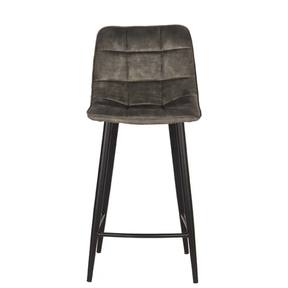 Wohnen Hocker|Stühle<Velours Barstühle in Dunkelgrün - Cremo (2er Set)