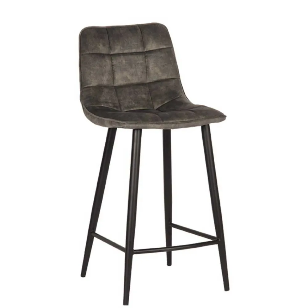 Wohnen Hocker|Stühle<Velours Barstühle in Dunkelgrün - Cremo (2er Set)