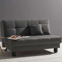 Wohnen Betten|Sofas<Velours Bettcouch in Grau - Daylight