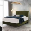 Wohnen Betten<Velours Boxspringbett in Oliv Grün - Prudenca