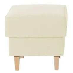Wohnen Hocker<Velours Couchhocker in Cremefarben - Kanmura
